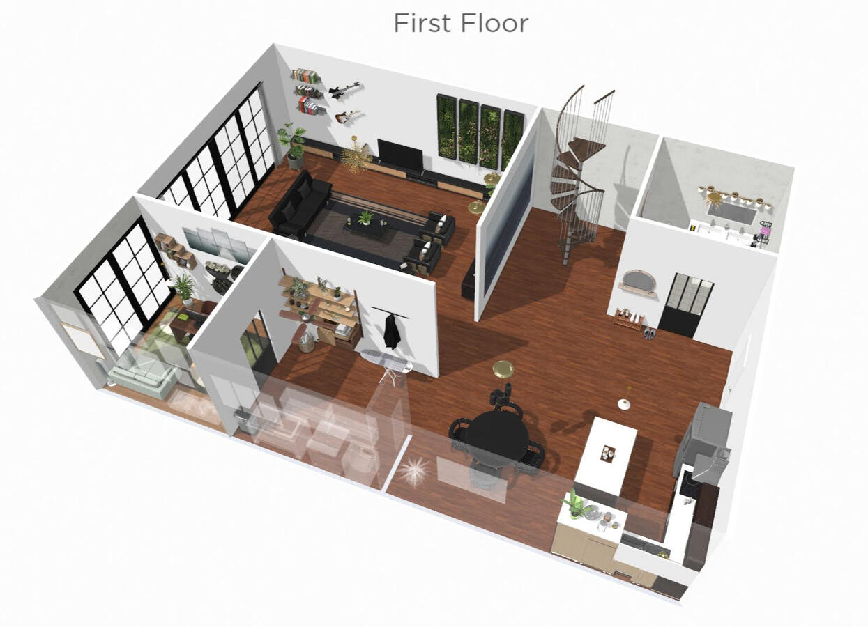 Aerial View of the 1st Floor